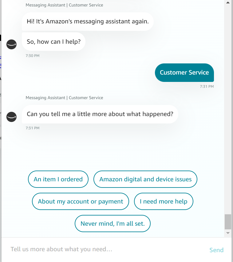 chat with amazon