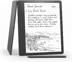 A tablet with a stylus Description automatically generated